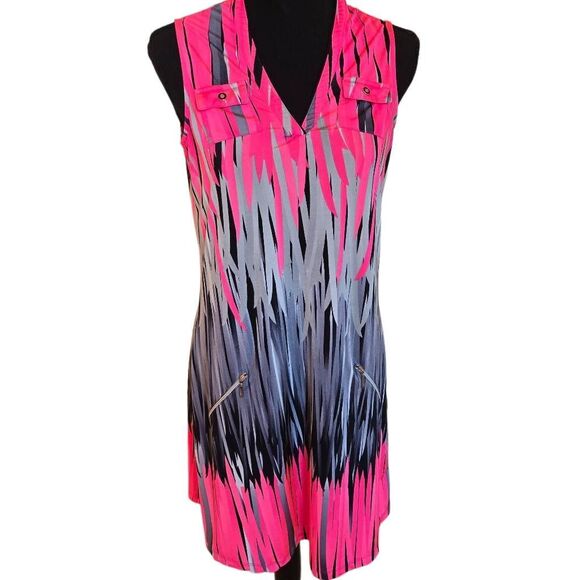 Jamie Sadock V-Neck Performance Stretch Sleeveless Golf Dress Multicolor Small - Picture 12 of 12